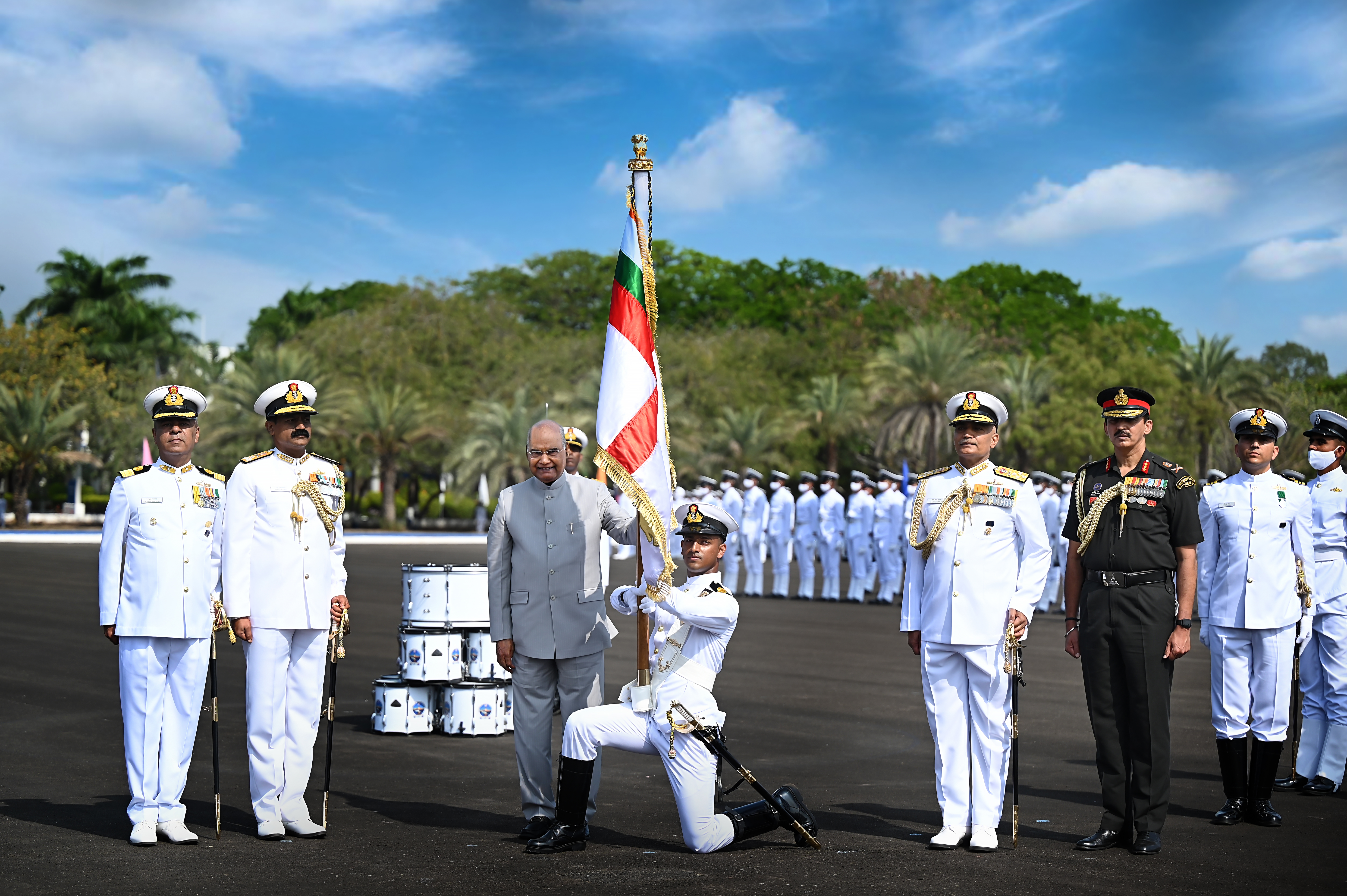 President's Colour to INS Valsura